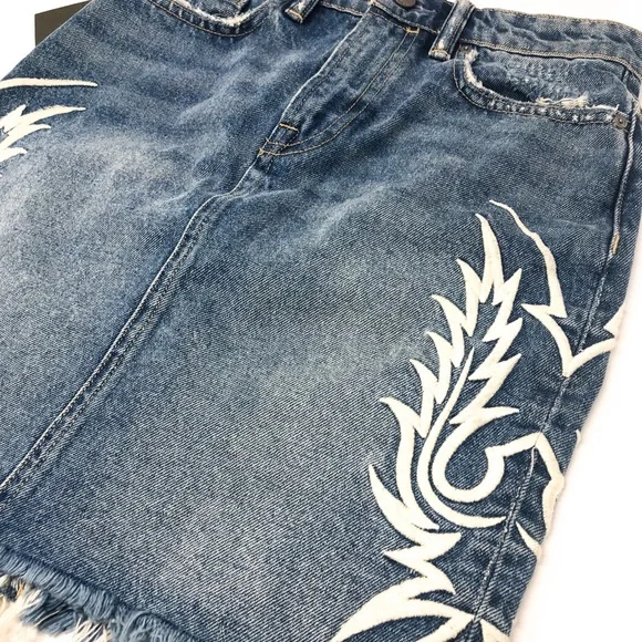 ALL SAINTS Philly Denim Skirt in Indigo Blue Size 2 - Picture 2 of 8